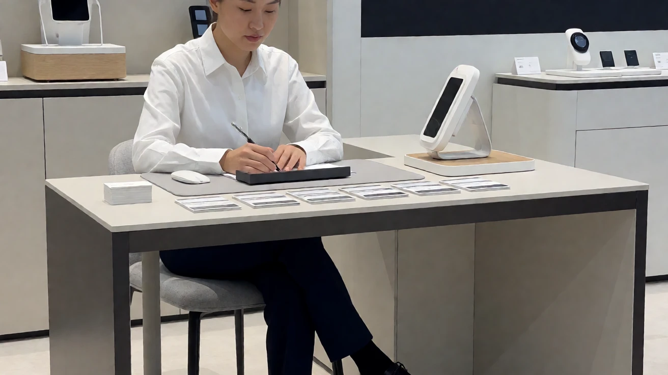 销售人员在展会现场及时记录客户线索