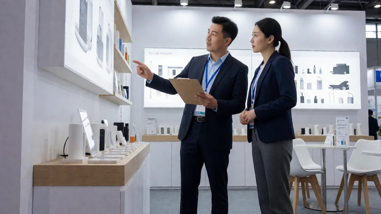 展台搭建完成后的现场验收