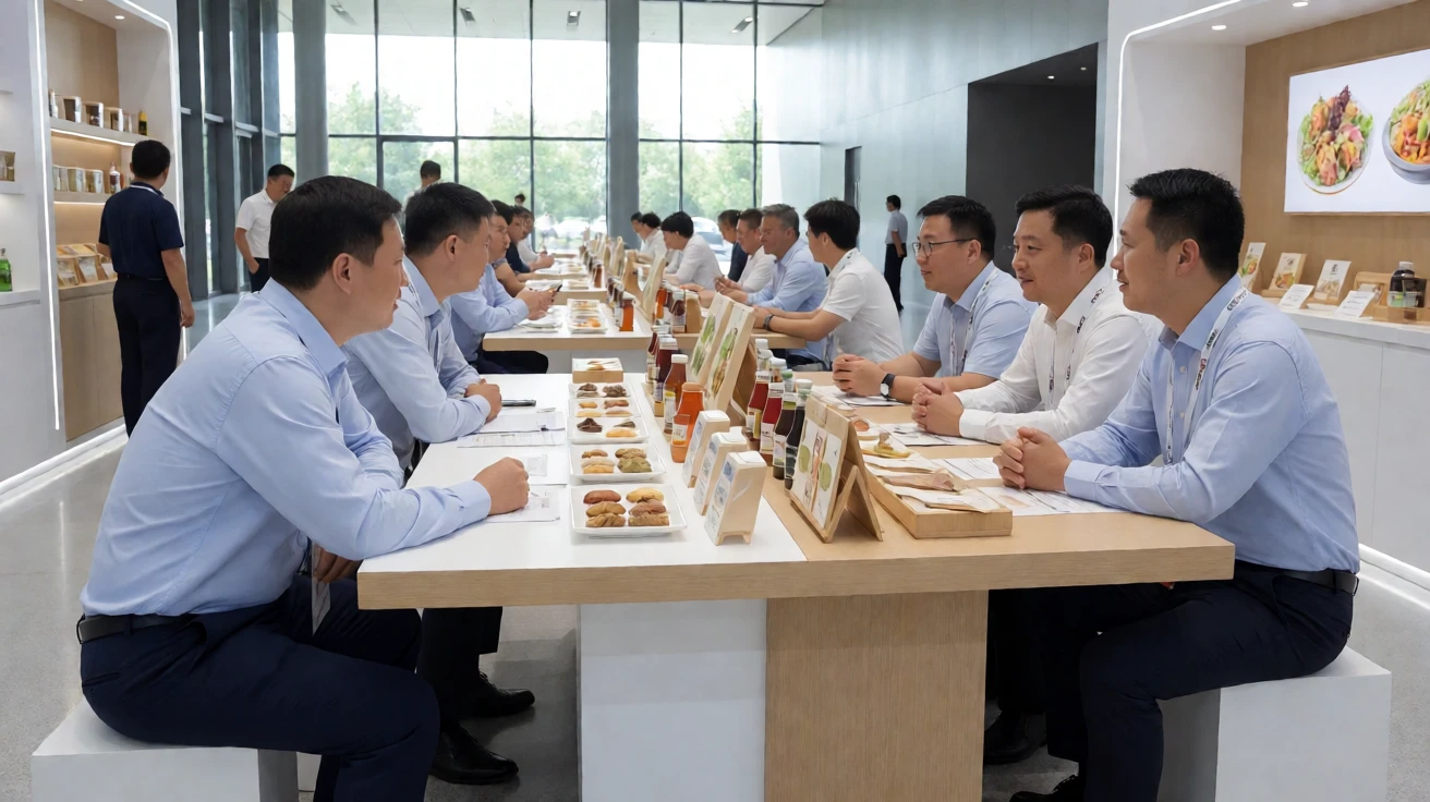 食品企业在展会现场进行采购对接